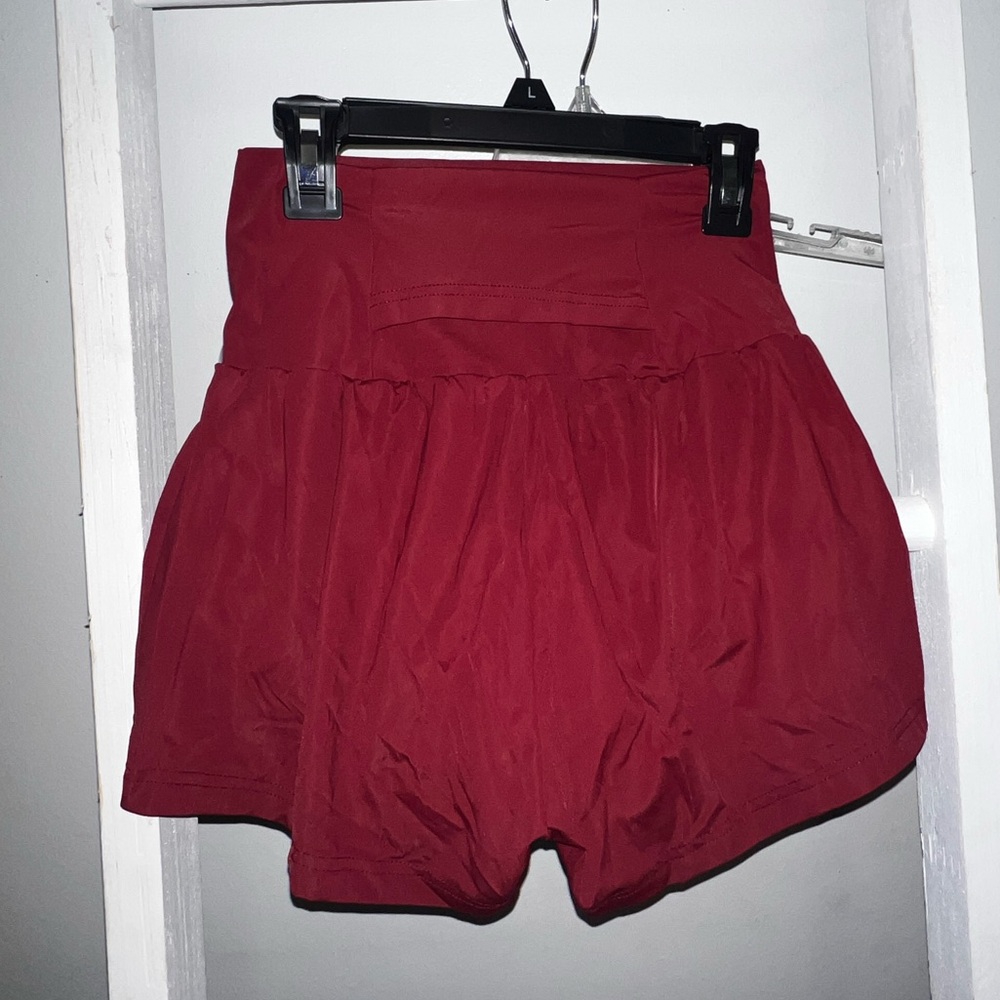 Women's Red High-Waisted Shorts